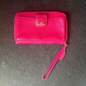 Hot Pink Coach Wristlet Wallet